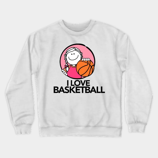 I Love Basketball Crewneck Sweatshirt by MiCarita.com